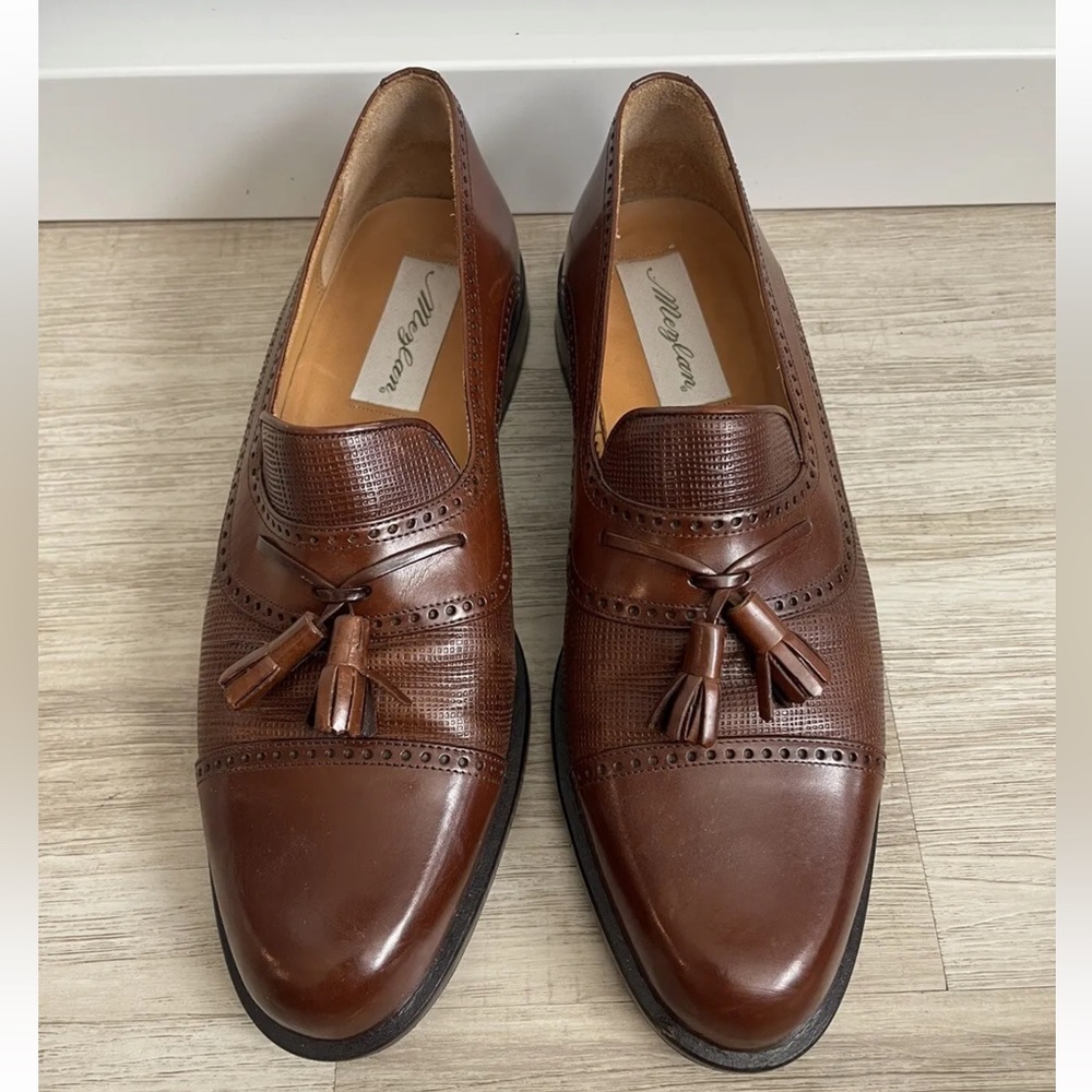 Mezlan Leather Tassel Dress Loafers 9.5